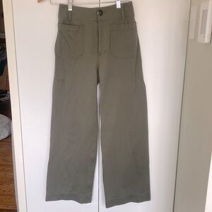 Maeve Collette Anthropologie 24 army green straight wide leg EUC